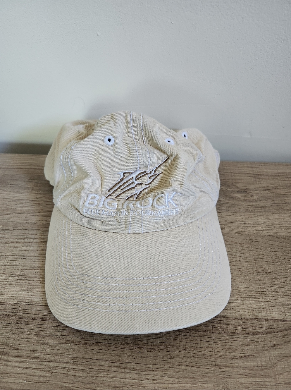 Big Rock Blue Marlin Tournament 60th Annual Fishing Hat Ball Cap Tan 100% Cotton
